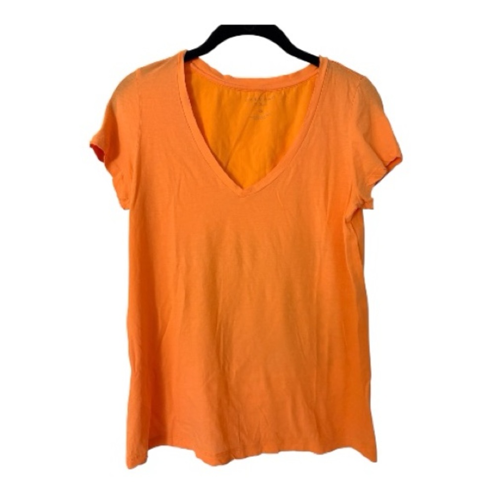 Calypso St. Barth Bright Orange V-Neck Short Sleeve Tee
